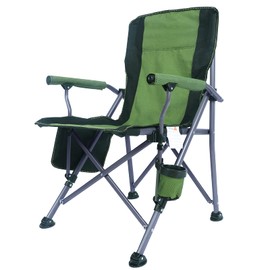 Outdoor Portable Camping Chair, Lightweight Folding Camping Chair, Heavy Duty Support 330 lbs, High Back Padded Lawn Chair with Arm Rest Cup Holder and Portable Carrying Bag, Dark Green…