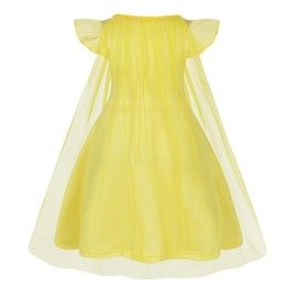 AmzBarley Belle Dress for Girls Princess Belle Costume Kids Toddler Dress Up Clothes Party Outfit with Cape 9-10 Years