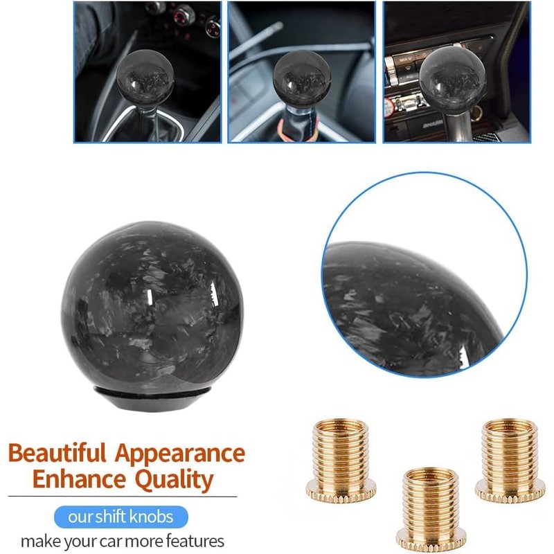 muge racing Forged Carbon Fiber Shift Knob Gear Shifter Spherical
