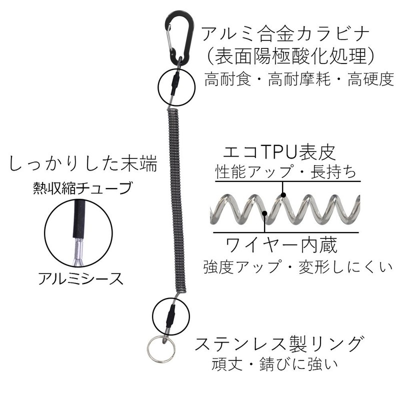 Lix&Rix 3 Pack Goulin Wire Key Reel Spring Strap Anti-Lost