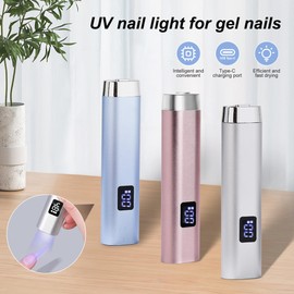 gzpynsgaoh 2025 New Smart Sensing Handheld UV Light for Gel Nails, Mini LED Nail Lamp，UV Flashlight for Nails,Nail Dryer for Curing Gel Polish.