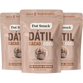 Dat Snack - Bolas de Energía de Dátil con Cacao, Coco y Almendra, Snack Saludable Sin Azúcar Añadida, Solo 5 ingredientes con Proteína Ve...