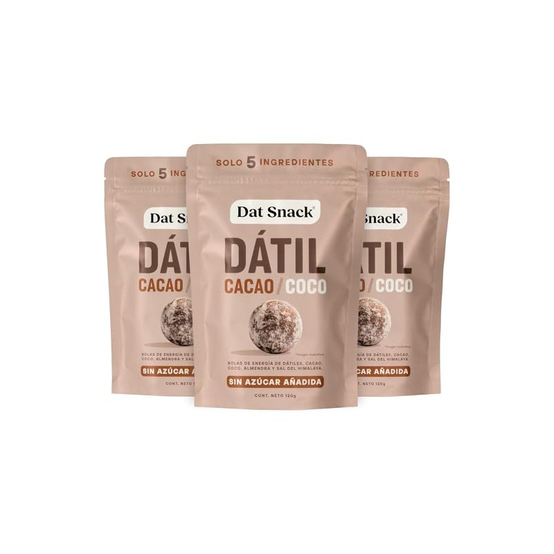 Dat Snack - Bolas de Energía de Dátil con Cacao,