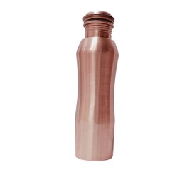 Pure Copper Curve Water Bottle 34 Oz Ayurvedic Leak Proof Copper Vessel for Drinking Water Bottle For Health Benefits, Sports , Yoga Christmas Gift Birthday Gift Capacity 1 liter
