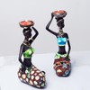2PCS Vintage African Women Statue Candle Holders Resin Figurines Fits