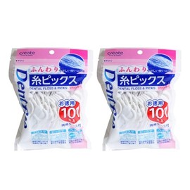 Dent Fine Yarn Picks Fluffy Value Pack of 101 (Comes with Mobile Case) x 2 Piece Set