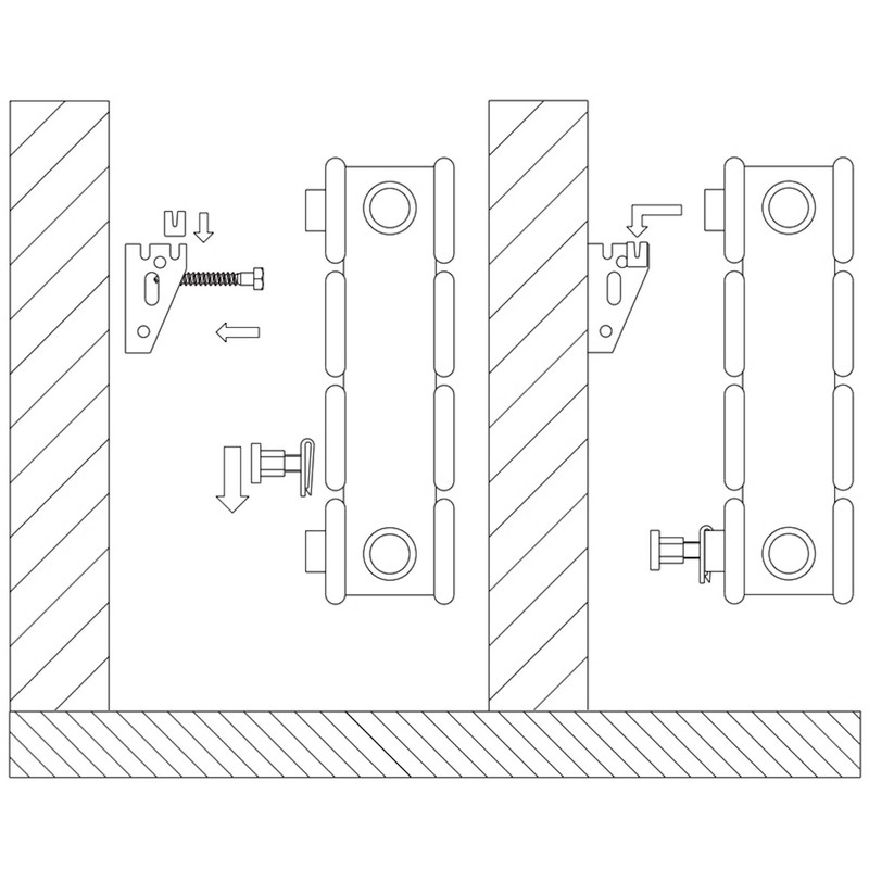 Jabema 3 x Radiator Mounting with Bracket, Wall Bracket, Radiator
