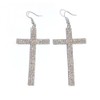 Large Cross Dangle Hook Earrings for Women Exaggerate Rhinestone Long