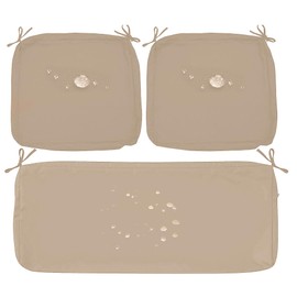 Sigmat 3 Pack Outdoor Seat Cushion Covers with Ties for Patio Furniture Set Replacement Cushion Covers for Outdoor Wicker Rattan Chairs Conversation Sets, Only Covers (Beige, 18x18x2,36x18x2)