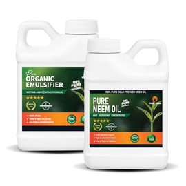 Yield Titan Pure Organic Emulsifier with Citronella & Pure Cold-Pressed Neem Oil Combo Pack - 100% Natural Wetting Agent & Neem Oil for Enhanced Plant Care (16 oz)