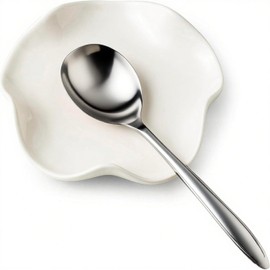 TooWoom Spoon Rest for Stove Top, 5.3 Inches Cute Ceramic Spoon Holder for Kitchen Counter, Coffee Spoon Holder Utensil Rest for Cooking Housewarming Wedding, White