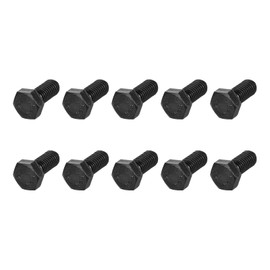 METALLIXITY Hex Bolts (M10-1.5x20mm) 10Pcs, 12.9 Grade Carbon Steel Fully Threaded Black Oxide, Coarse Thread UNC Hex Head Screw Bolt - for Mechanical Repair