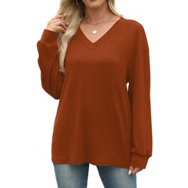 WIHOLL Womens Fall Outfits Fashion 2025 Long Sleeve Tops Trendy Thanksgiving Shirts Clothing Vacation Festival School Teacher Camarel XL