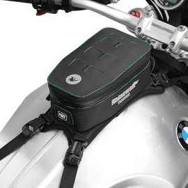 Motorcycle Tank Bag Waterproof 2L Motorcycle Front Pocket with Removable Inner Lining Molle System, Reflective Logo & Cable Guide