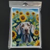 Caroline's Treasures Weimaraner in Sunflowers Greeting Cards Pack of 8