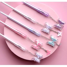 YYaaloa 24pcs Butterfly Gel Ink Writing Pens 0.5 mm Black Ink Fun Kawaii Pens Bulk for Kids Office School Supplies (Butterfly 24pcs)