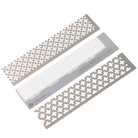 3 Pieces Diamond Painting Ruler Stainless Steel Mesh Ruler 5D Diamond Tool Drawing Ruler with 250, 250 and 408 Blank Grids for DIY Diamond Painting Kits