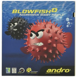 andro 112265 Table Tennis Tension System Table Soft Rubber Blowfish Plus, Black, MAX