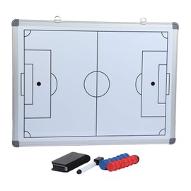 JAYO 18" x 24" Portabe Soccer Tactic Board Double Sided Tactics White Board with Soccer Full Pitch on The Front Side Half Pitch on The Back Side Coaching Equipment Deluxe Carrying Bag Included
