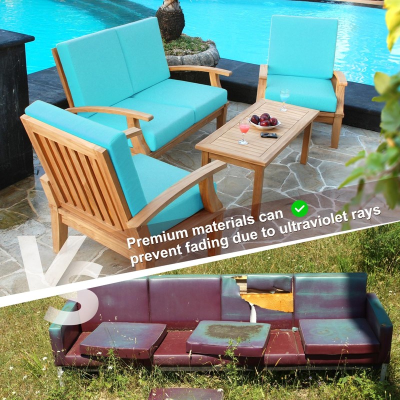 4-Pack Outdoor Cushion Covers, Stretch Patio Cushion Replacement Slipcovers for