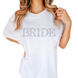 Bride Sweatshirt, Engagement gift, Future Mrs Sweatshirt, Bride to be Gift, Embossed Bachelorette Gift, New Mrs, Fiancee Gift, Newly Engaged (S, Short Sleeve Floral Bride)