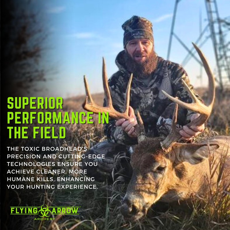 Flying Arrow Toxic Broadheads 100 Grain | Compound Bow Broadheads