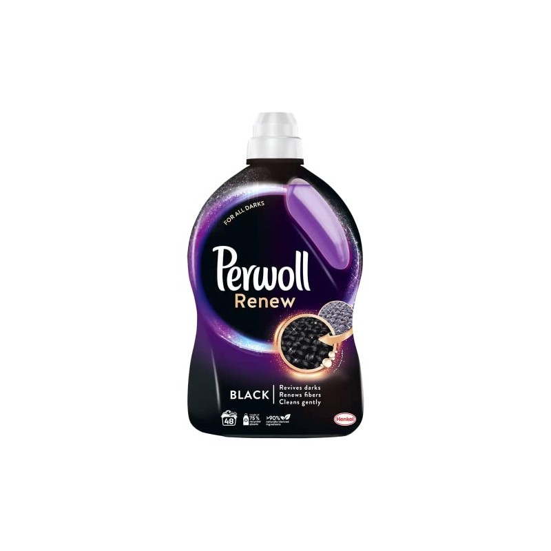 Perwoll Renew Black Liquid Laundry Detergent for Dark Clothes 2880ml
