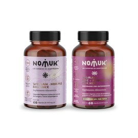 Kit Woman Hormo Balance y Pre Probiótics para Mujer, Suplemento con Raíces Adaptógenas de Shatavari, Maca, Schisandra y Ginseng, cepas probióticas y  