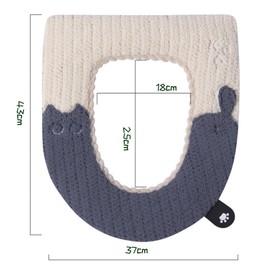 Bncxdc Heated Toilet Seat, Toilet Seat Warmer with Handle, Cat Painted Toilet Seat Covers, Toilet Seat Covers Washable, Universal Toilet Seat Cover (Deep Grey)