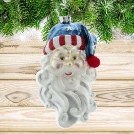 Patriotic Santa Christmas Ornament, for USA America Decorations for Tree by Christmas Market Ornaments