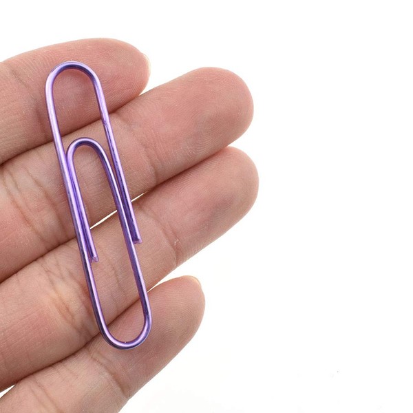 HAHIYO Paper Clips Large 2 inches Length Purple Paperclips Vinyl