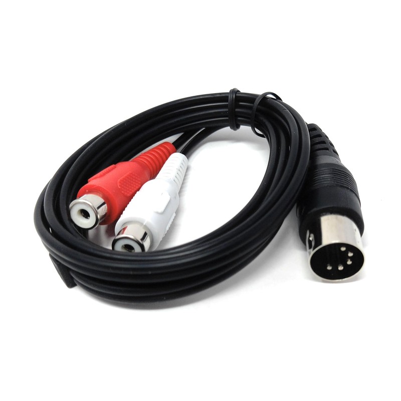 DRUT 1.2m 5 Pin DIN Male to 2 RCA Female