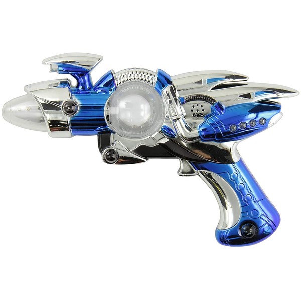 IR Super Spinning Laser Space Blaster with LED Light & Sound (Colors May Vary)