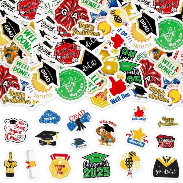 300Pcs Graduation Foam Stickers, Cute 2025 Graduation Sticker Congrats Grad