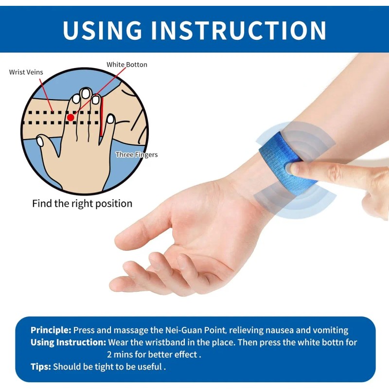 3 Pares Pulseras De Acupresion Para Nauseas