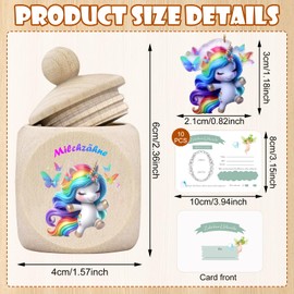 GAROMIA Tooth Box Milk Teeth Girls Milk Tooth Box with Screw Lid Unicorn Tooth Box Wooden Milk Teeth Milk Tooth Box Milk Tooth Storage Box Teeth Children Souvenir Box