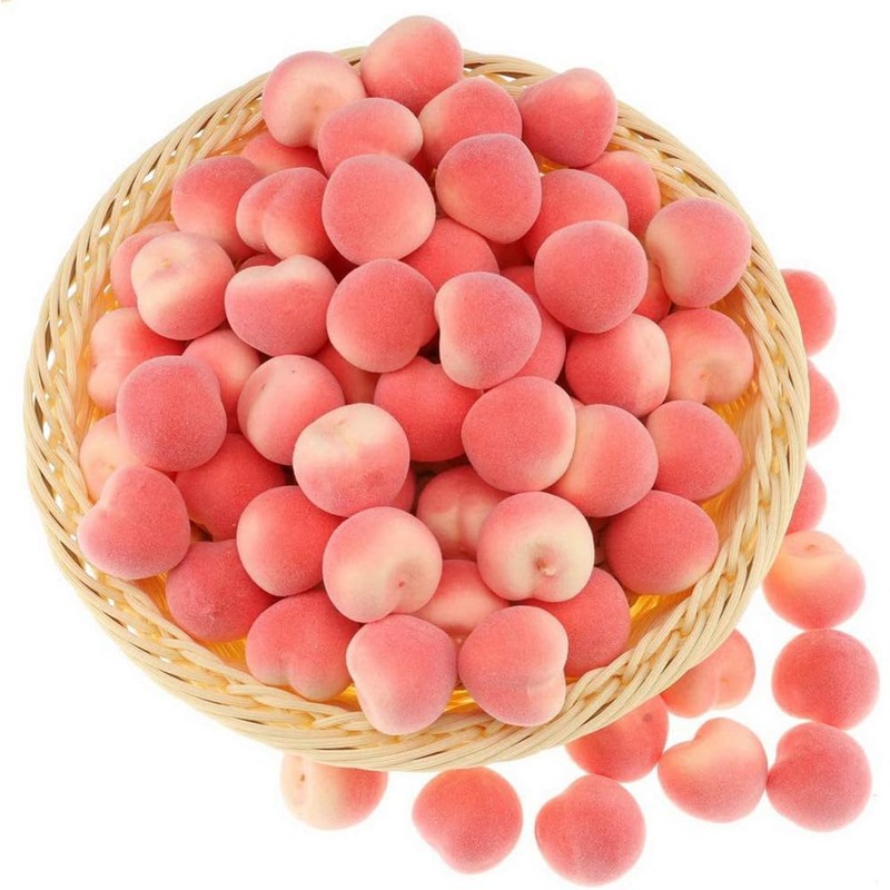 Aliotech 30Pcs Artificial Peach Fake Peach Mini Fruit Small Peach