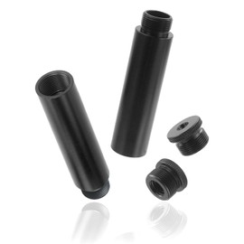 EKIND Black Microphone Boom Arm Extension Tube Kit, Aluminum Alloy Mic Stand Extenders with 5/8" Male to 1/4" & 3/8" Female Screw Adapters, Universal Fit for Studio Recording Equipment (4Pcs)