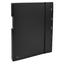 Exacompta - Ref 85334E - Exactive Exaview PP Display Book - Suitable for A4 Documents, 30 Pockets, 60 Viewing Pages, Elastic Strap Closure, Rigid Cover - Black