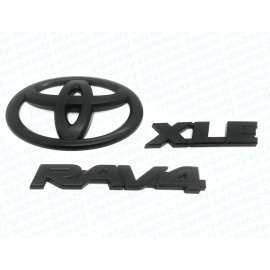 Toyota 3pcs TOYOTA RAV4 BLACK OUT EMBLEM OVERLAY KIT for 2019-2023 XLE AWD HYBRID