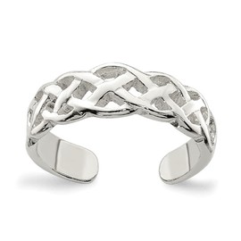 Diamond2Deal Sterling Silver Celtic Weave Toe Ring