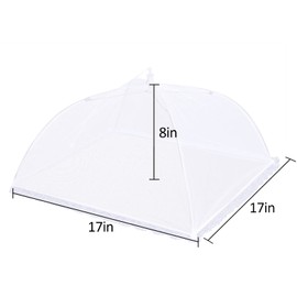 4Pack Mesh Food Covers 17inch, Outdoor Food Covers, Picnic Accessories, BBQ & Parties Food Tent, Fruit Cover (Net yarn white)