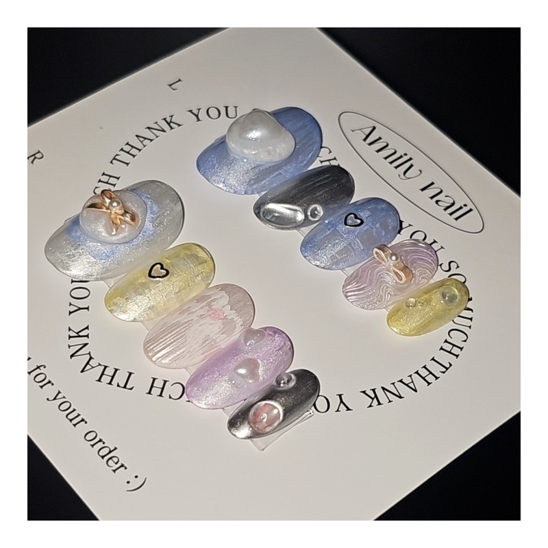Satin Lovey [Handmade Nail Tips] Emily Nail - Long Square
