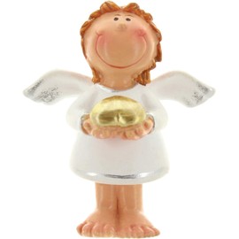 MIJOMA Set of 24 Guardian Angel in Bag 2 Assorted Designs in Display of 24 Guest Gift Lucky Charm for Wedding Christening Birth Christmas (White/Gold)