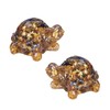 KYEYGWO Pack of 2 Mini Colourful Crystal Crystal Turtle Statue