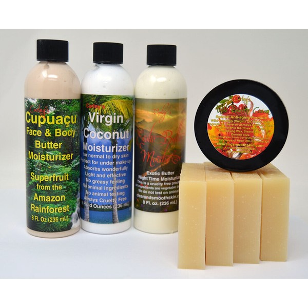 Moisturizer combo PACK Carley's Products W/ 4 Bars of ALL Natural Soap