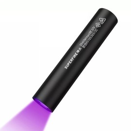 SuperFire LED UV Black Light Torch, UV Torch 365 nm Professional, Pet Urine Detector for Carpet/Bathroom, Money Check + Hotel/Hygiene Inspection Compact USB Lamp