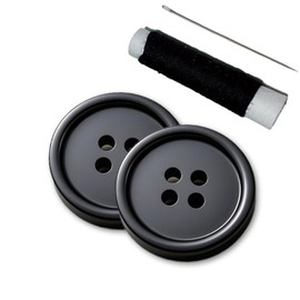 Faysazoy 100PCS Black Buttons with Needle and Thread, 1/2 Inch (12.5mm) Round Buttons for Sewing, 4-Hole Resin Buttons for Crafting, DIY, Clothing