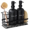 Kitchen Soap Dispenser Set with Sponge Holder, Dish Soap Dispenser
