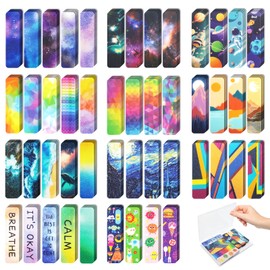 96 Pieces Unique Sensory Stickers for Anxiety Relief - Sensory Strips with Storage Box - 2 Textured Surface Fidget Strips for Office & Classroom Desk - Relieve Adult & Teen Stress